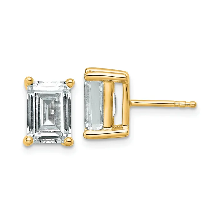 14k Yellow Gold 4 ctw Certified Lab Grown Diamond VSSI G Emerald 4 Prong Heavy Wt Stud Earrings Goldia Earrings 14k Yellow Gold 4 ctw Certified Lab Grown Diamond VSSI G Emerald 4 Prong Heavy Wt Stud Earrings Goldia Earrings