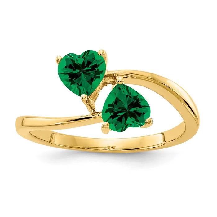 14K Yellow Gold 5mm Heart Mount St Helens ring Goldia Rings