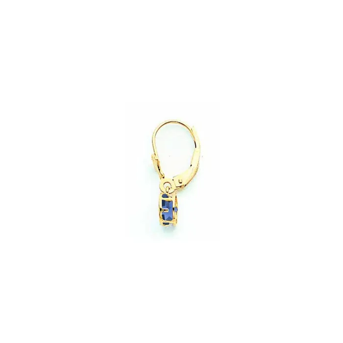 14k Yellow Gold 5mm Sapphire leverback Earrings Goldia Earrings