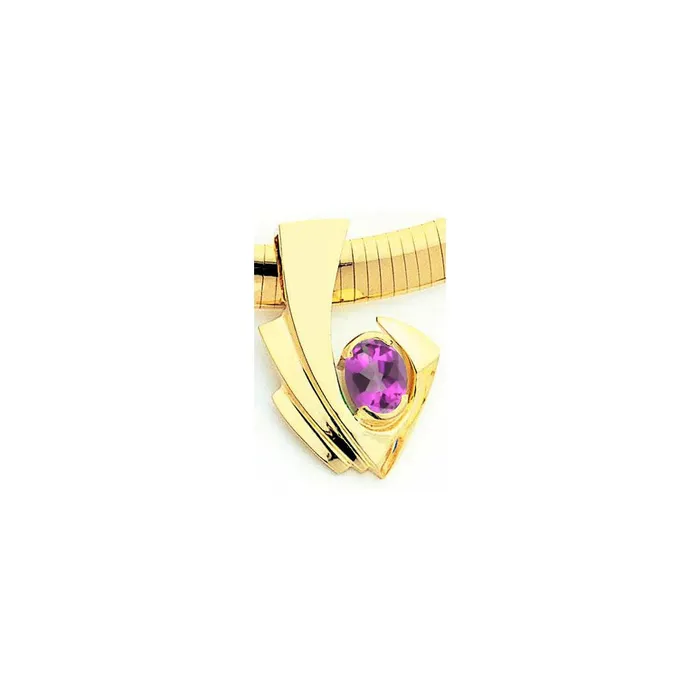 14k Yellow Gold 9x7mm Oval Amethyst slide Goldia PreStyled Sets