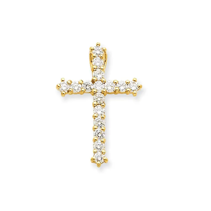 14K Yellow Gold AAA Real Diamond Cross Goldia PreStyled Sets