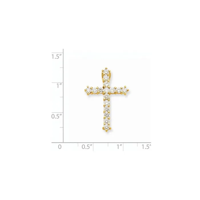 14K Yellow Gold AAA Real Diamond Cross Goldia PreStyled Sets