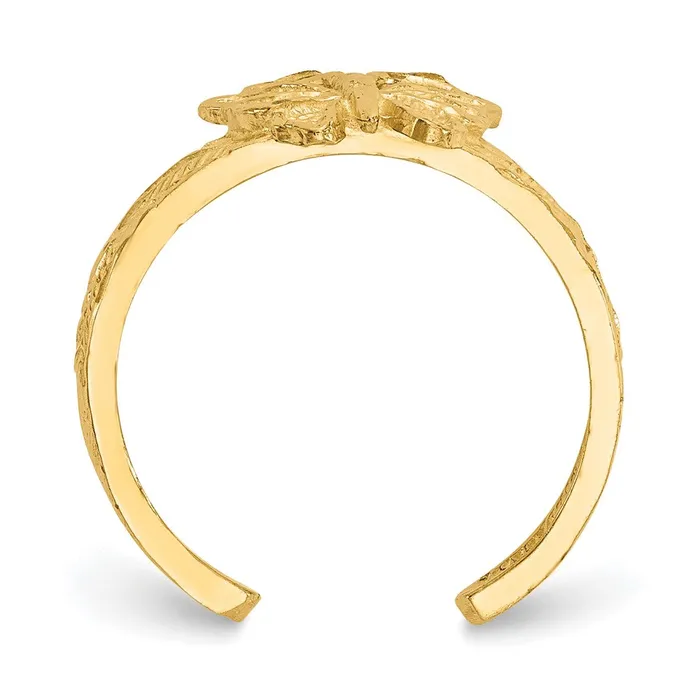 14k Yellow Gold Butterfly Toe Ring Goldia Rings