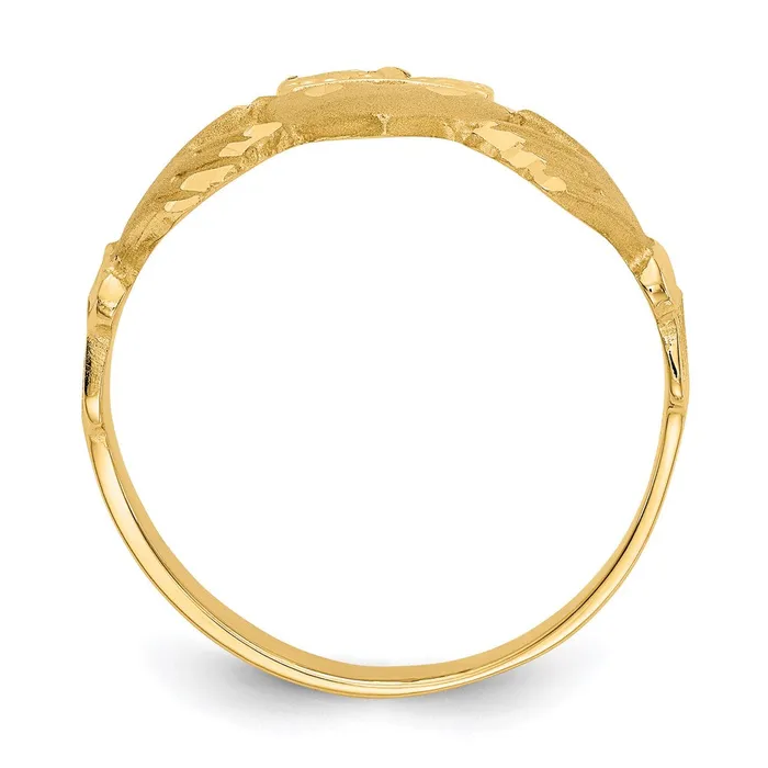 14K Yellow Gold Diamondcut Claddagh Ring Goldia Rings