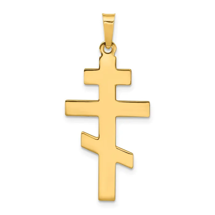 14k Yellow Gold Eastern Orthodox Cross Charm Goldia Charm Necklaces
