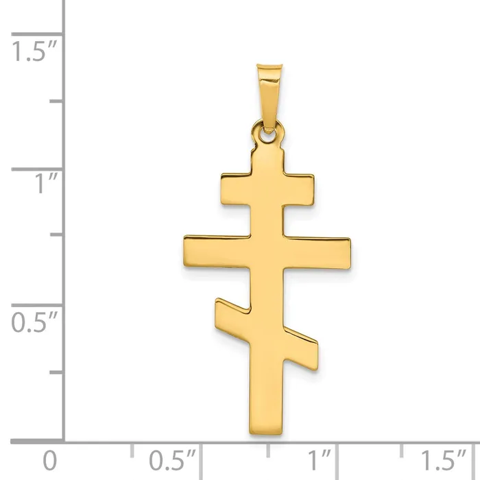 14k Yellow Gold Eastern Orthodox Cross Charm Goldia Charm Necklaces