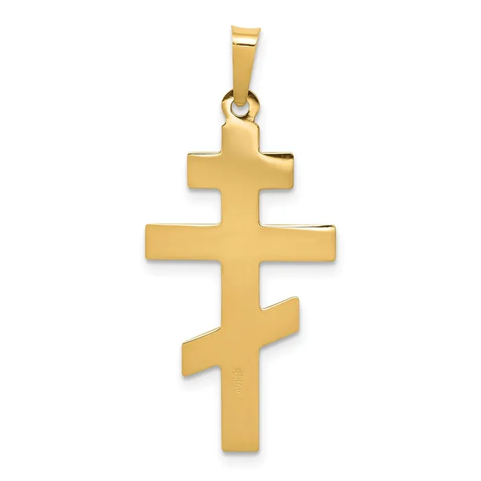 14k Yellow Gold Eastern Orthodox Cross Charm Goldia Charm Necklaces