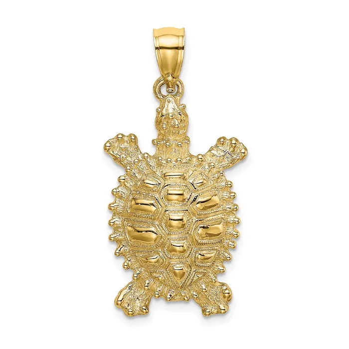 14k Yellow Gold Land Turtle Charm Goldia Charm Necklaces