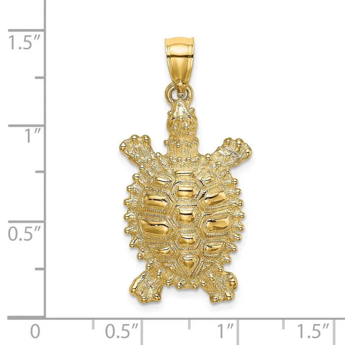 14k Yellow Gold Land Turtle Charm Goldia Charm Necklaces