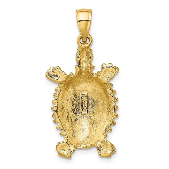 14k Yellow Gold Land Turtle Charm Goldia Charm Necklaces