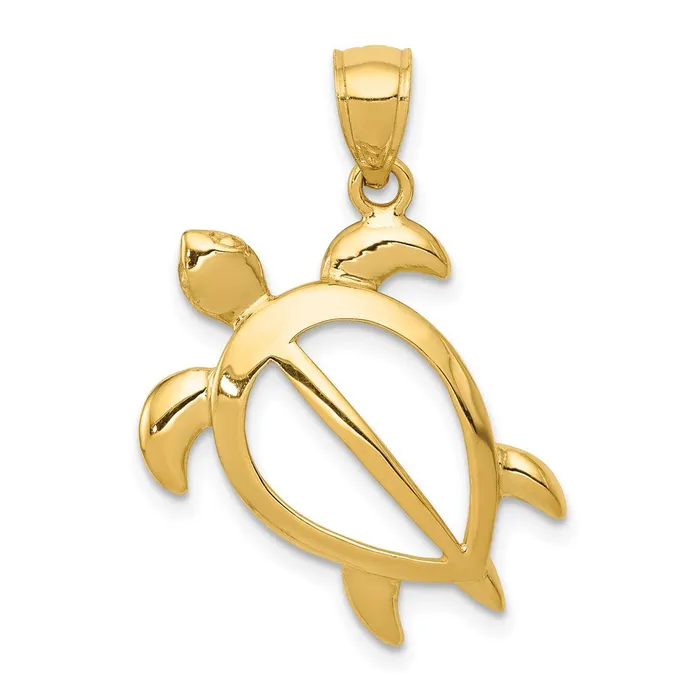 14k Yellow Gold Open Turtle Pendant Goldia PreStyled Sets