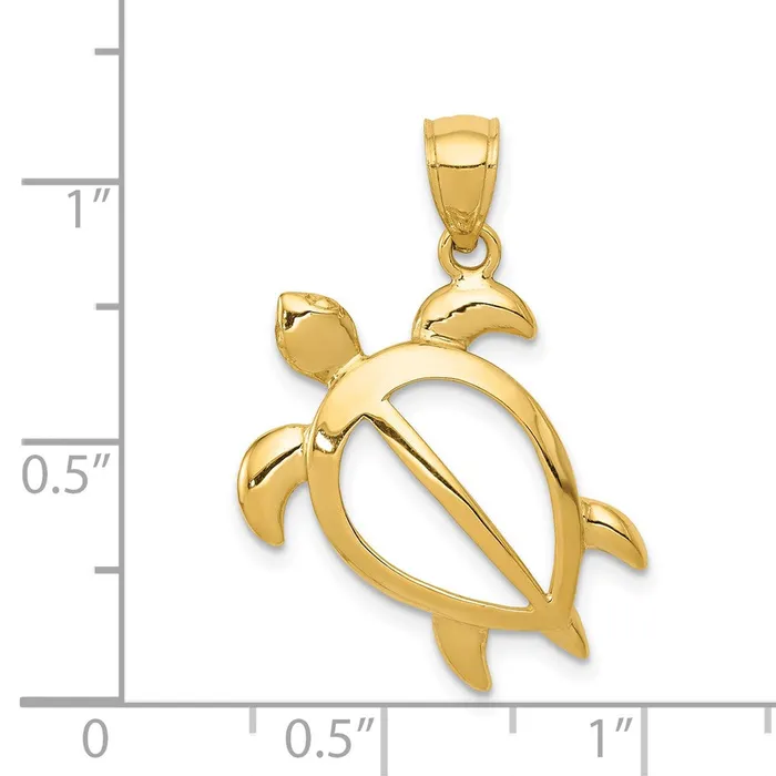 14k Yellow Gold Open Turtle Pendant Goldia PreStyled Sets