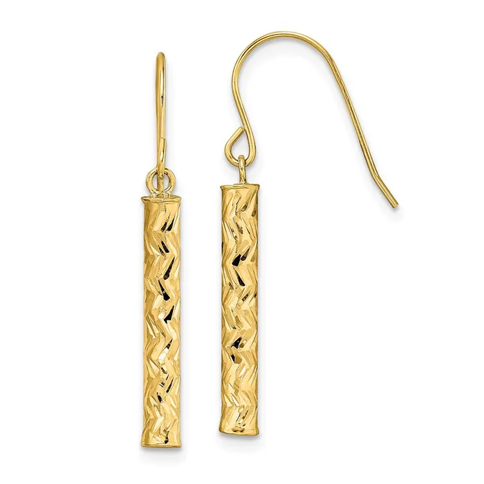 14k Yellow Gold Polished Dangle Earrings Goldia Earrings