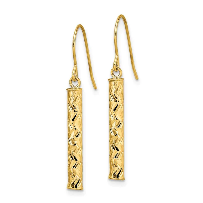 14k Yellow Gold Polished Dangle Earrings Goldia Earrings