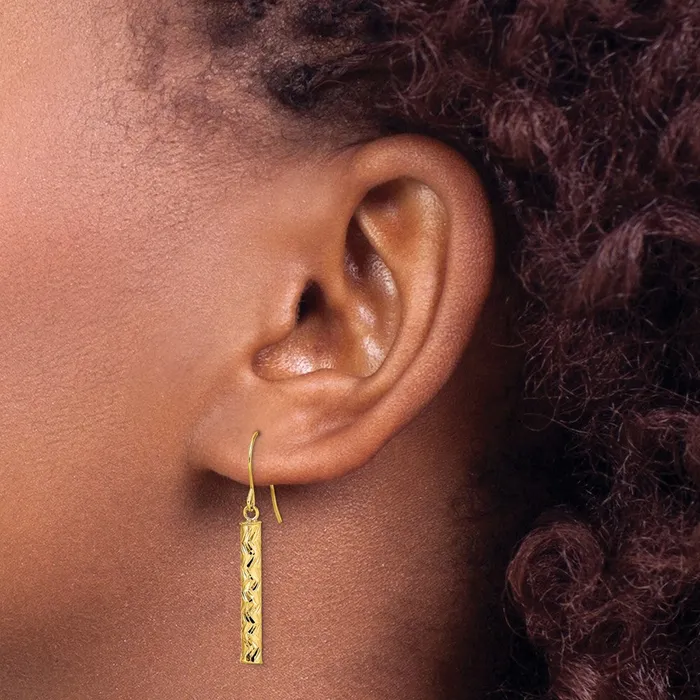 14k Yellow Gold Polished Dangle Earrings Goldia Earrings