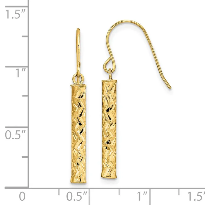 14k Yellow Gold Polished Dangle Earrings Goldia Earrings