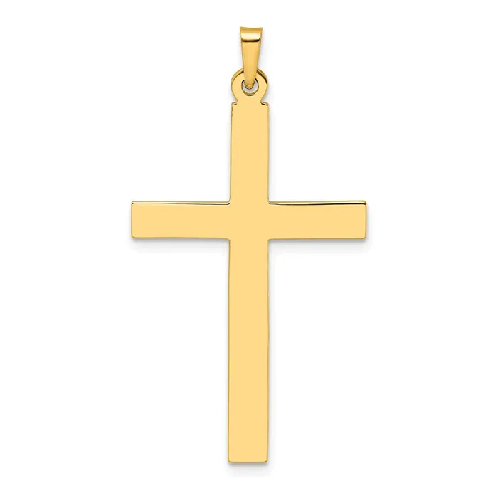 14k Yellow Gold Polished Solid Cross Pendant Goldia Necklaces