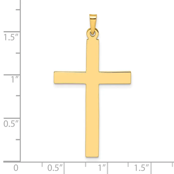14k Yellow Gold Polished Solid Cross Pendant Goldia Necklaces