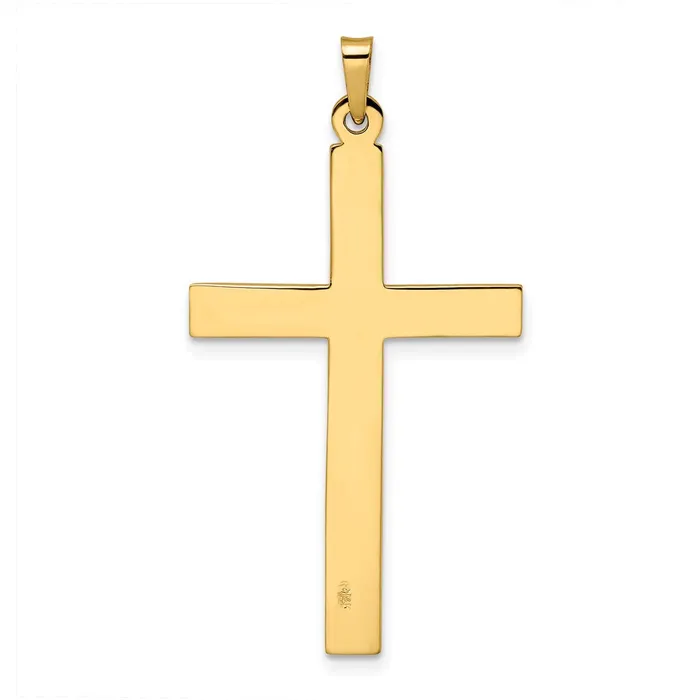 14k Yellow Gold Polished Solid Cross Pendant Goldia Necklaces