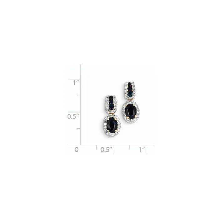 14k Yellow Gold Real Diamond u0026 Sapphire Earrings Goldia Earrings