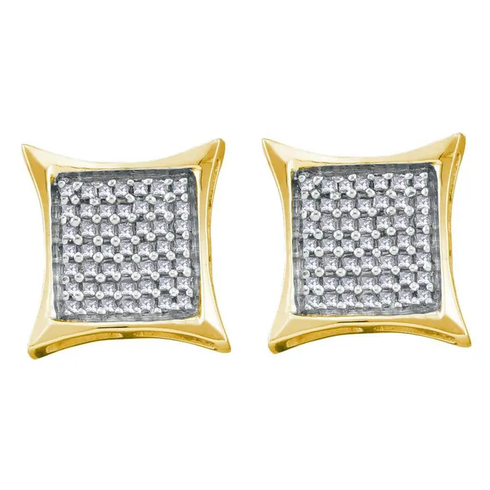 14k Yellow Gold Round Diamond Square Kite Cluster Earrings 58 Cttw gndatlanta Earrings 14k Yellow Gold Round Diamond Square Kite Cluster Earrings 58 Cttw gndatlanta Earrings