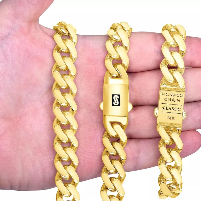 14k Yellow Gold Royal Monaco Miami Cuban Link 75mm Chain Pendant Necklace 20 Goldiacom Necklaces