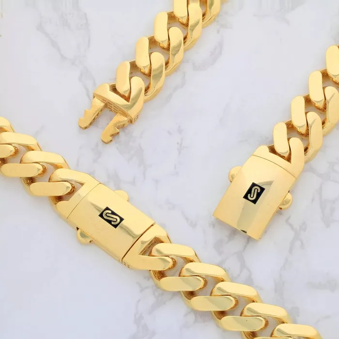14k Yellow Gold Royal Monaco Miami Cuban Link 75mm Chain Pendant Necklace 20 Goldiacom Necklaces