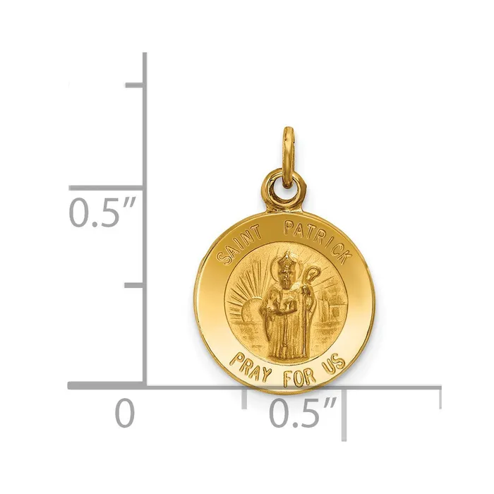 14k Yellow Gold Saint Patrick Medal Charm Goldia Charm Necklaces