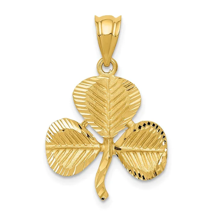 14k Yellow Gold Shamrock Charm Goldia Charm Necklaces