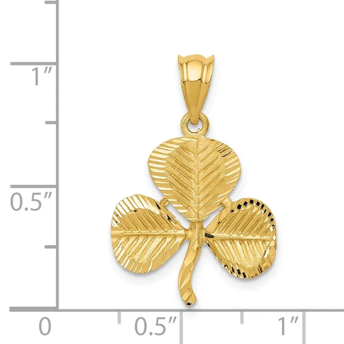 14k Yellow Gold Shamrock Charm Goldia Charm Necklaces