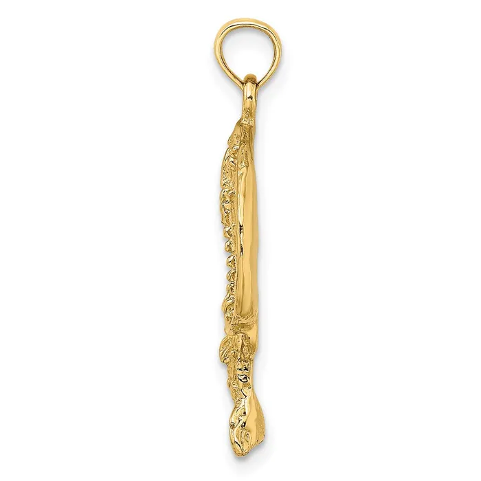 14k Yellow Gold Textured Round Stingray Charm Goldia Charm Necklaces