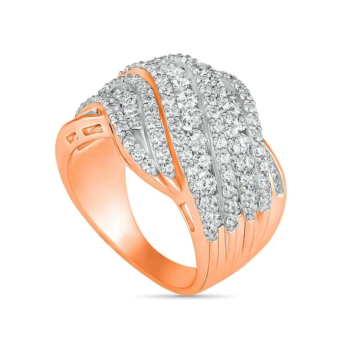 20 CT TW Natural Diamond MultiRow Crossover Ring in Solid 10K Rose Gold Goldia Rings 20 CT TW Natural Diamond MultiRow Crossover Ring in Solid 10K Rose Gold Goldia Rings