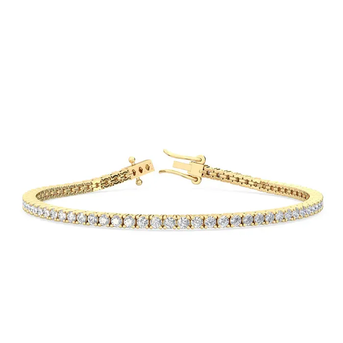 30 ct tw Classic FourProng Natural Diamond Tennis Bracelet in 10K Yellow Gold Goldia Bracelets 30 ct tw Classic FourProng Natural Diamond Tennis Bracelet in 10K Yellow Gold Goldia Bracelets