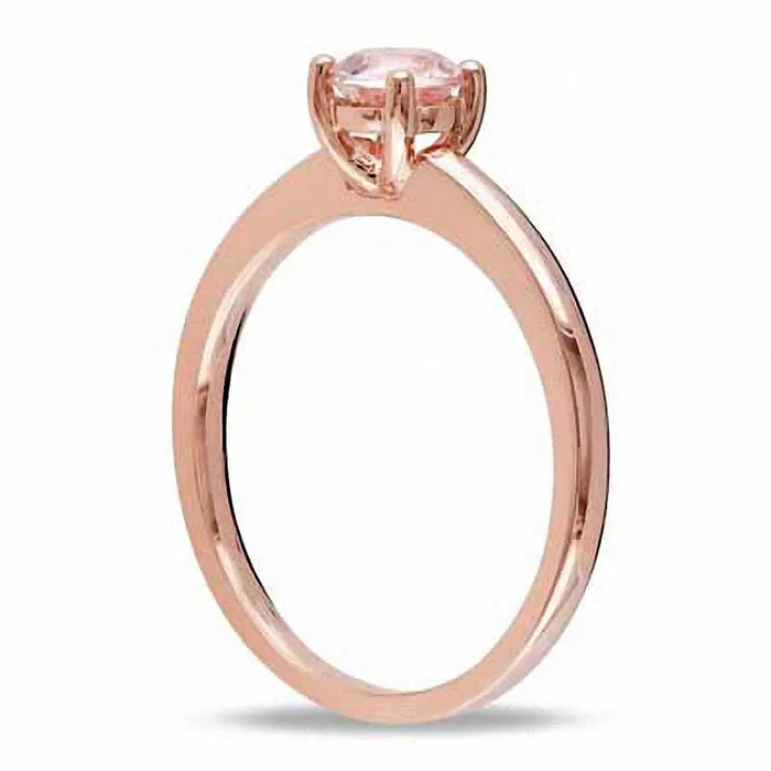 50mm Morganite Solitaire Promise Ring in Solid 10K Rose Gold Goldia Rings 50mm Morganite Solitaire Promise Ring in Solid 10K Rose Gold Goldia Rings