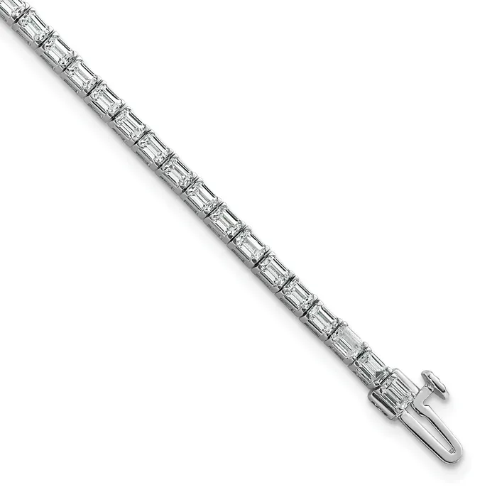 Bracelets Goldia 14k White Gold 5 Ct Lab Grown Diamond VSSI G Emerald Tennis Bracelet Bracelets Goldia 14k White Gold 5 Ct Lab Grown Diamond VSSI G Emerald Tennis Bracelet