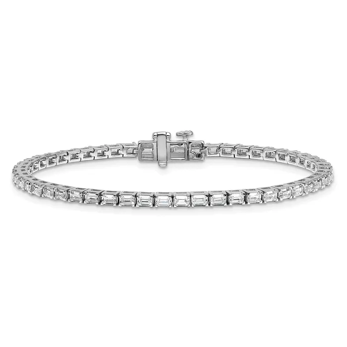 Bracelets Goldia 14k White Gold 5 Ct Lab Grown Diamond VSSI G Emerald Tennis Bracelet