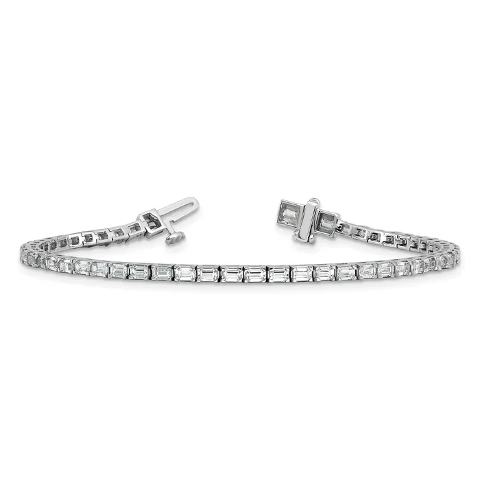 Bracelets Goldia 14k White Gold 5 Ct Lab Grown Diamond VSSI G Emerald Tennis Bracelet