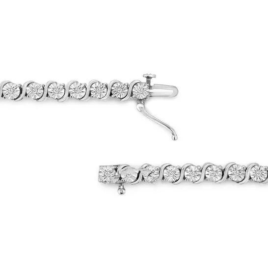 Bracelets JMS always Original Haus of Brilliance 925 Sterling Silver 14 Cttw MiracleSet Diamond Round Miracle Plate S Link Tennis Bracelet 7 Bracelets JMS always Original Haus of Brilliance 925 Sterling Silver 14 Cttw MiracleSet Diamond Round Miracle Plate S Link Tennis Bracelet 7