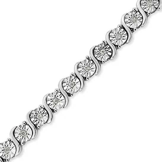 Bracelets JMS always Original Haus of Brilliance 925 Sterling Silver 14 Cttw MiracleSet Diamond Round Miracle Plate S Link Tennis Bracelet 7 Bracelets JMS always Original Haus of Brilliance 925 Sterling Silver 14 Cttw MiracleSet Diamond Round Miracle Plate S Link Tennis Bracelet 7