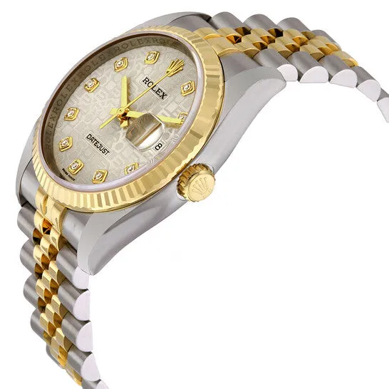 Bracelets JMS always Original Preowned Rolex Oyster Perpetual Datejust 36 Silver With 10 Diamonds Dial Stainless Steel and 18K Yellow Gold Jubilee Bracelet Automatic Mens Watch 11 Bracelets JMS always Original Preowned Rolex Oyster Perpetual Datejust 36 Silver With 10 Diamonds Dial Stainless Steel and 18K Yellow Gold Jubilee Bracelet Automatic Mens Watch 11