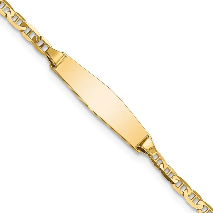 Bracelets MDS 14k Semisolid Soft Diamond Shape Anchor ID Bracelet