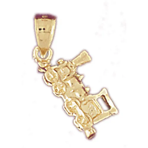 Charm Necklaces 14K Gold 3D Locomotive Train Charm Goldia