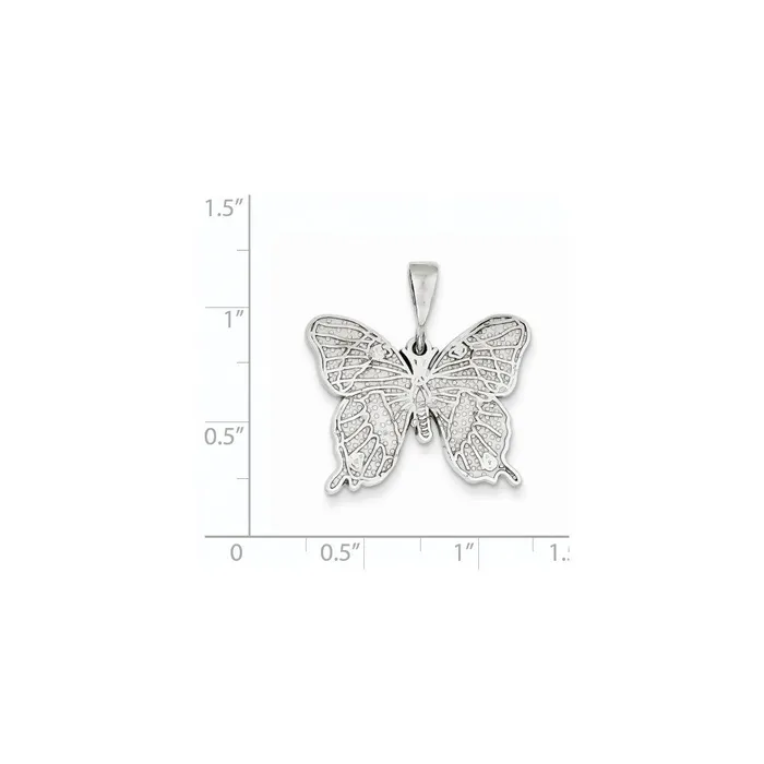 Charm Necklaces 14k White Gold Butterfly Charm Goldia