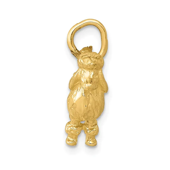 Charm Necklaces 14k Yellow Gold Solid 3D Poodle Charm Goldia