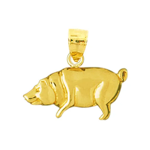 Charm Necklaces Goldia 14K Gold 22MM Pig Charm