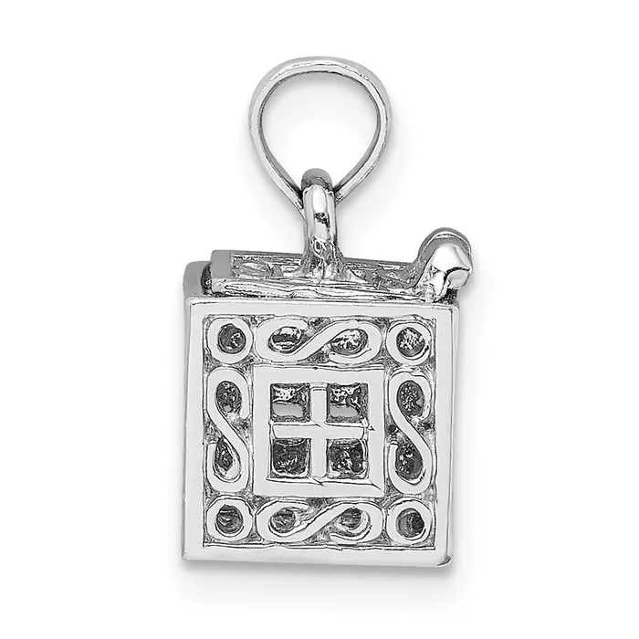 Charm Necklaces Goldia 14k White Gold 3D Prayer Box W Faith and Hope Charm