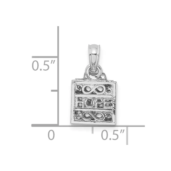 Charm Necklaces Goldia 14k White Gold 3D Prayer Box W Faith and Hope Charm