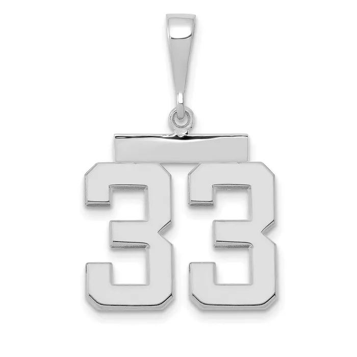 Charm Necklaces Goldia 14k White Goldw Medium Polished Number 33 Charm