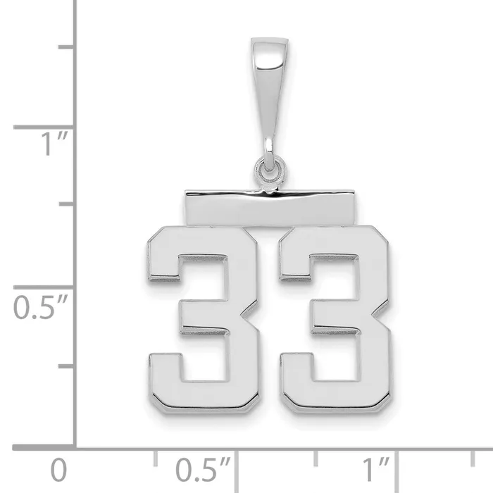 Charm Necklaces Goldia 14k White Goldw Medium Polished Number 33 Charm