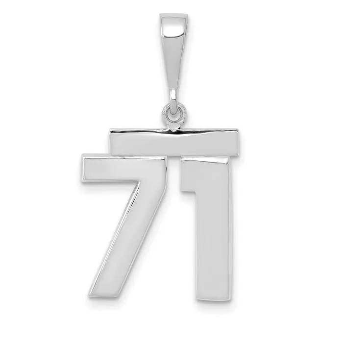Charm Necklaces Goldia 14k White Goldw Medium Polished Number 71 Charm